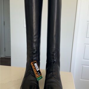 Ariat Heritage Ellipse Tall Black Riding Boots with Ostrich